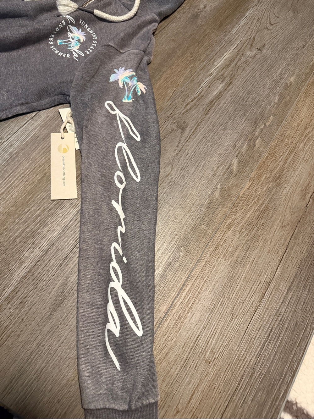 Ocean Drive Gray Zip-Up Hoodie Jacket - Picture 6 of 7
